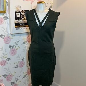 French Connection Forest Green Fitted Dress